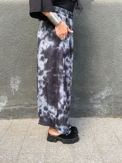 Pantaloni Culottes Arhitecturali cu Print Marble (S-XL)