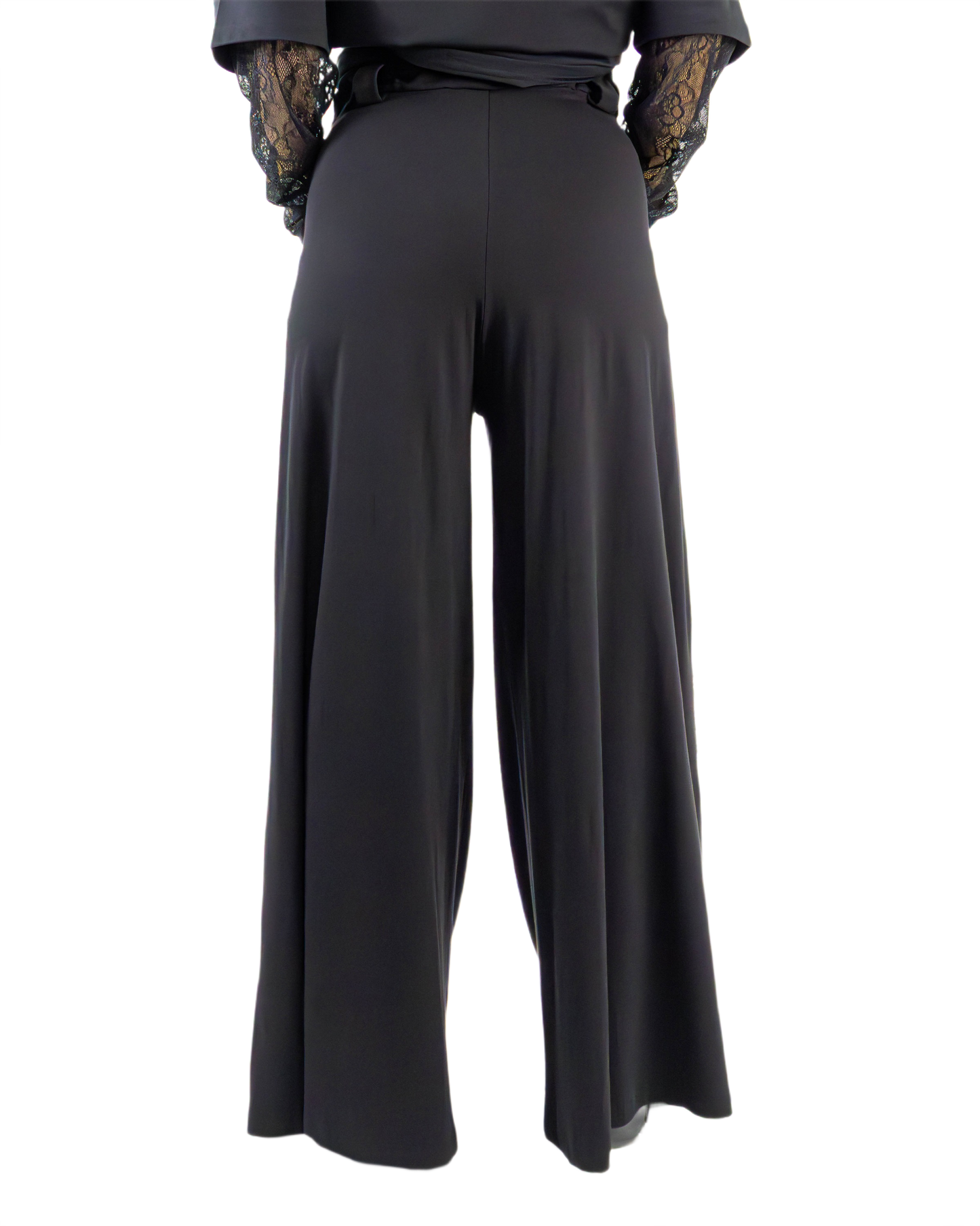 Pantaloni Negri Wide Leg din Rayon cu Vipușcă "Glam" | Mărime Universală (S-XL) | Qarma