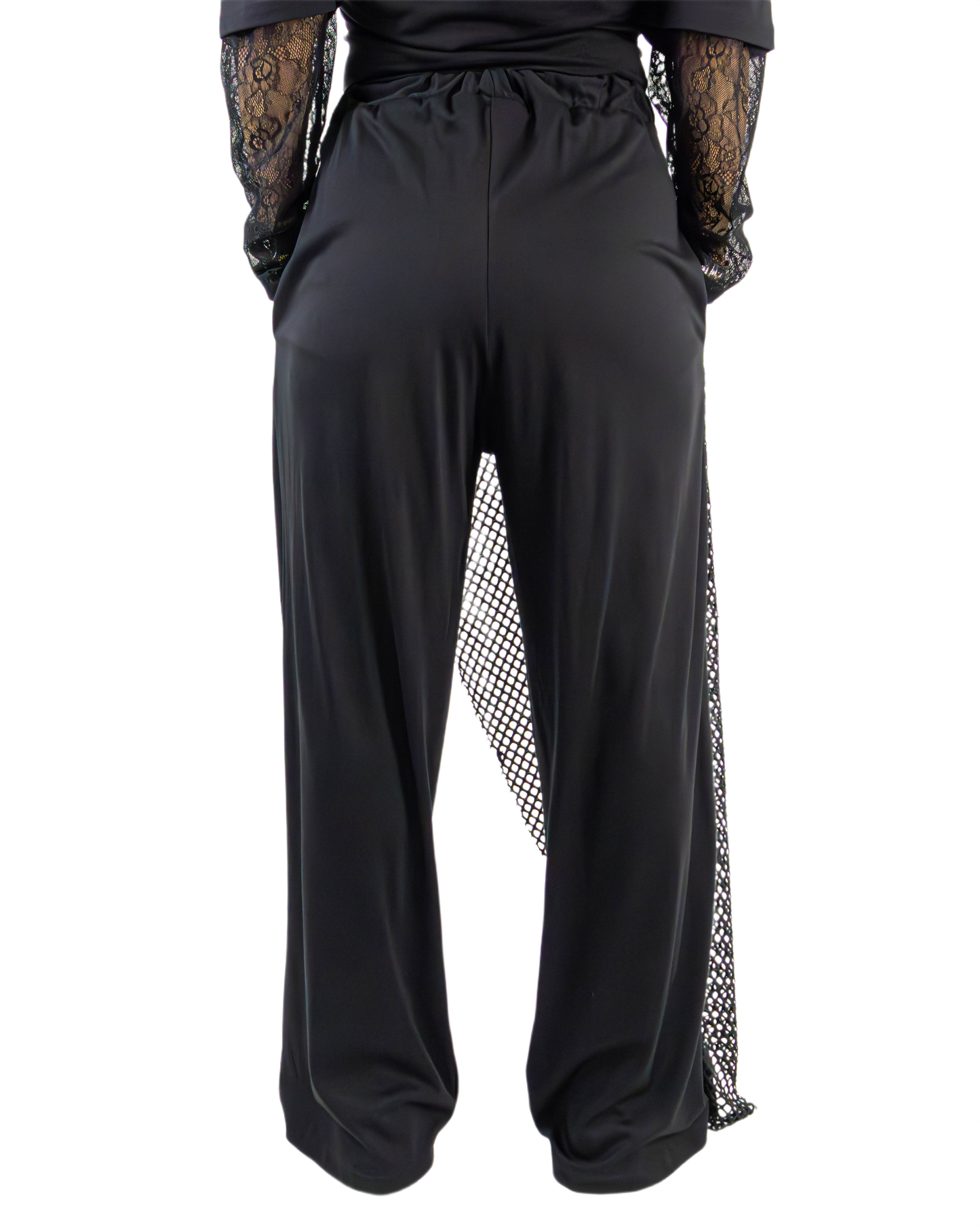 Pantaloni Wide-Leg Avantgarde cu Plasă și Cataramă (S-L)