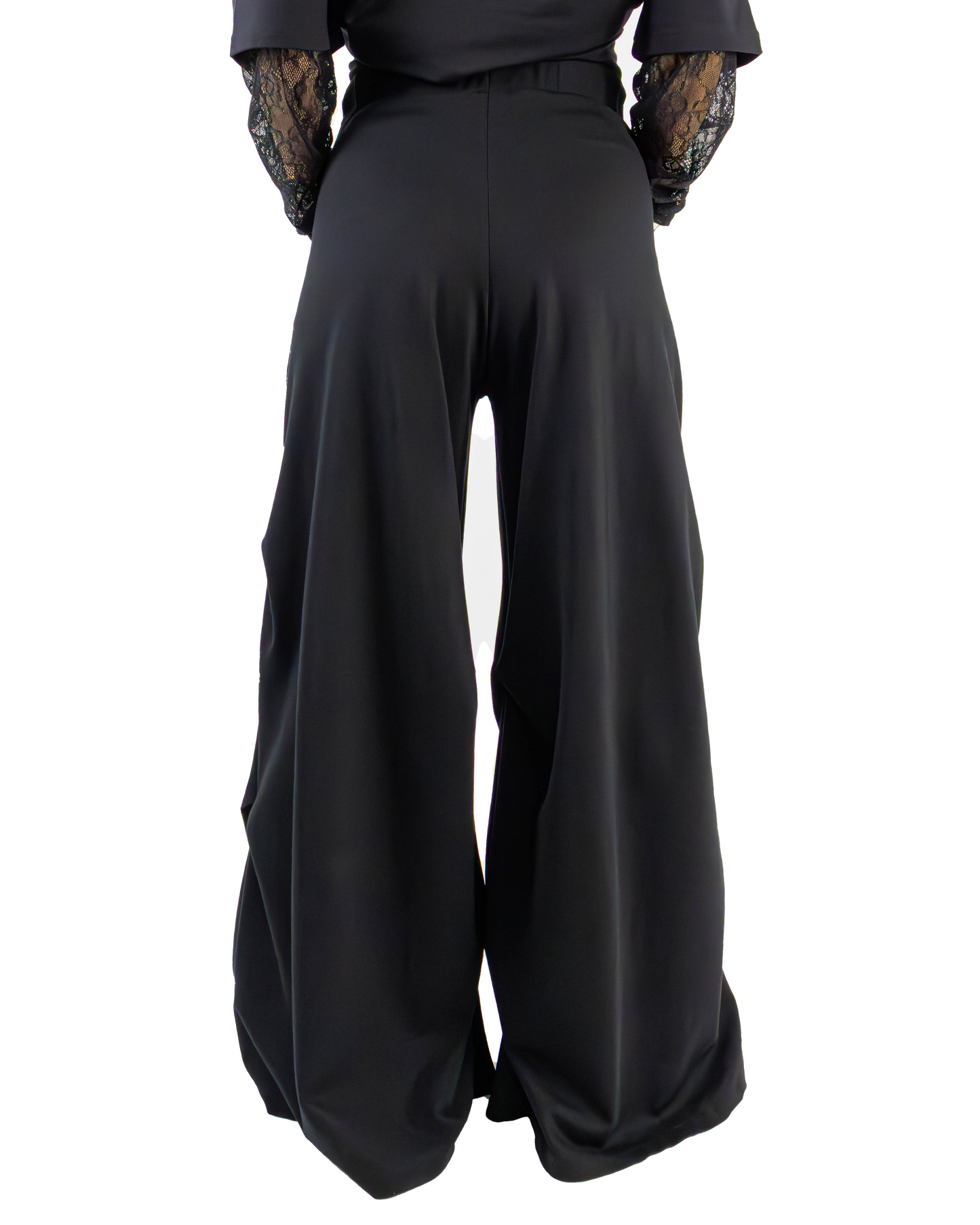 Pantaloni Wide-Leg cu Detaliu Lateral Sculptural (S-L)