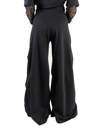 Pantaloni Wide-Leg cu Detaliu Lateral Sculptural (S-L)