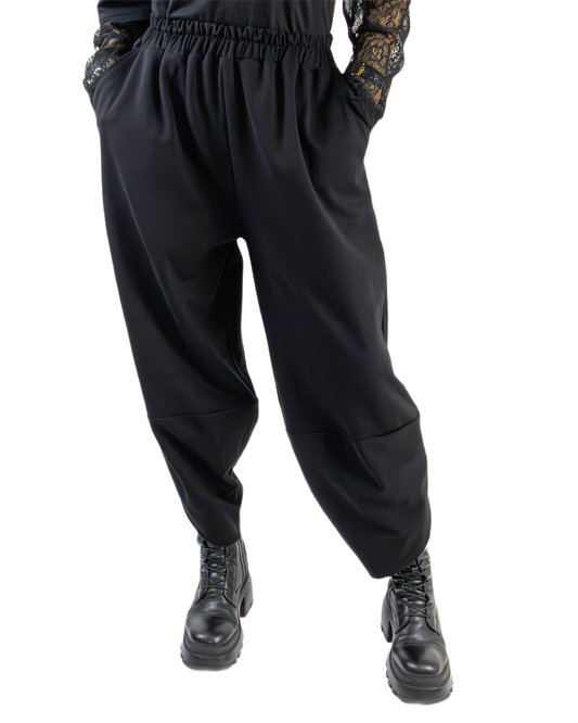 Pantaloni Negri cu Croială Lalea (Tulip) | O Singură Mărime (S-XL) | Qarma