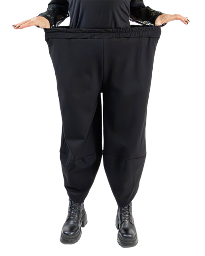 Pantaloni Negri cu Croială Lalea (Tulip) | O Singură Mărime (S-XL) | Qarma