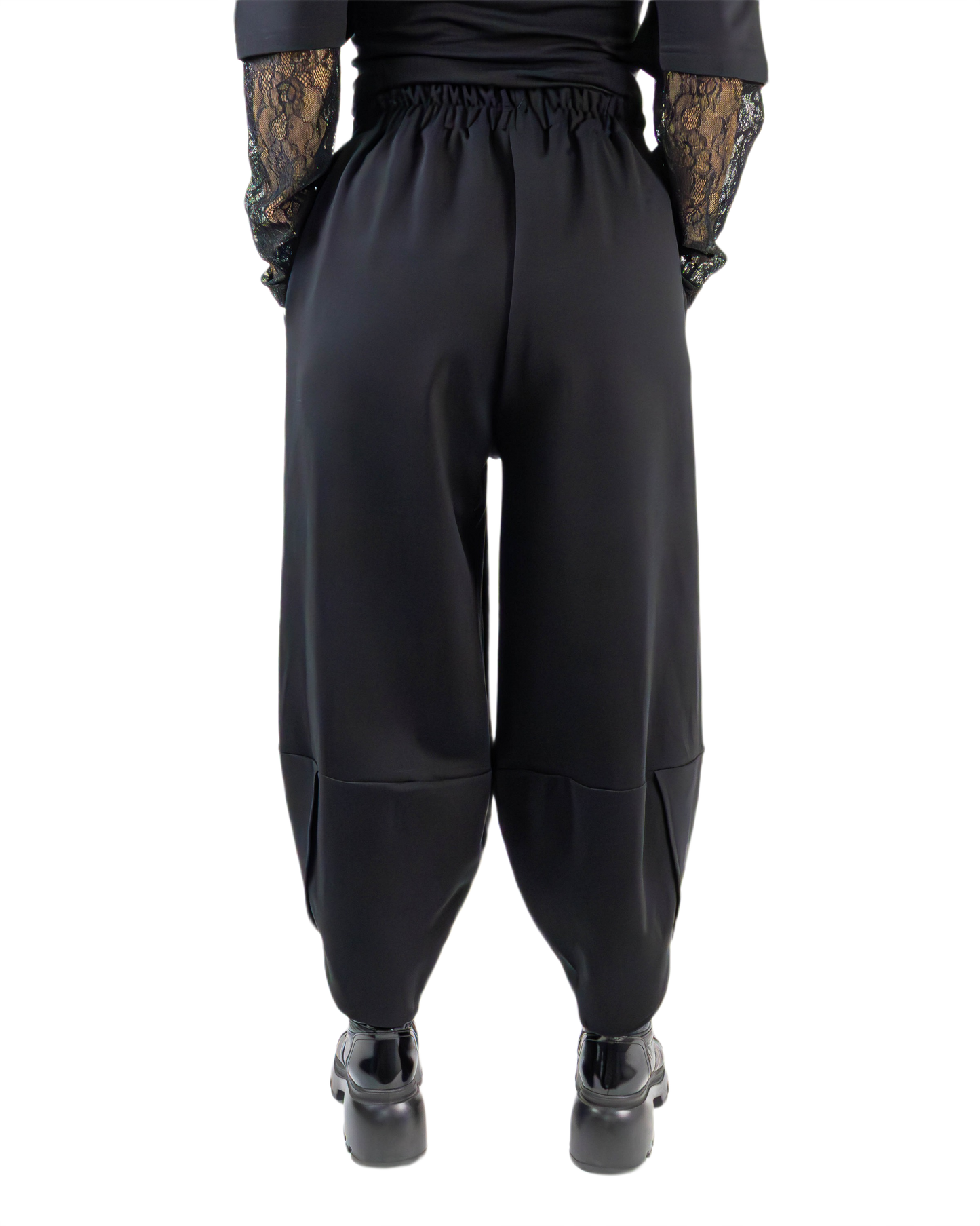 Pantaloni Negri cu Croială Lalea (Tulip) | O Singură Mărime (S-XL) | Qarma