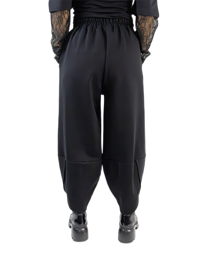 Pantaloni Negri cu Croială Lalea (Tulip) | O Singură Mărime (S-XL) | Qarma