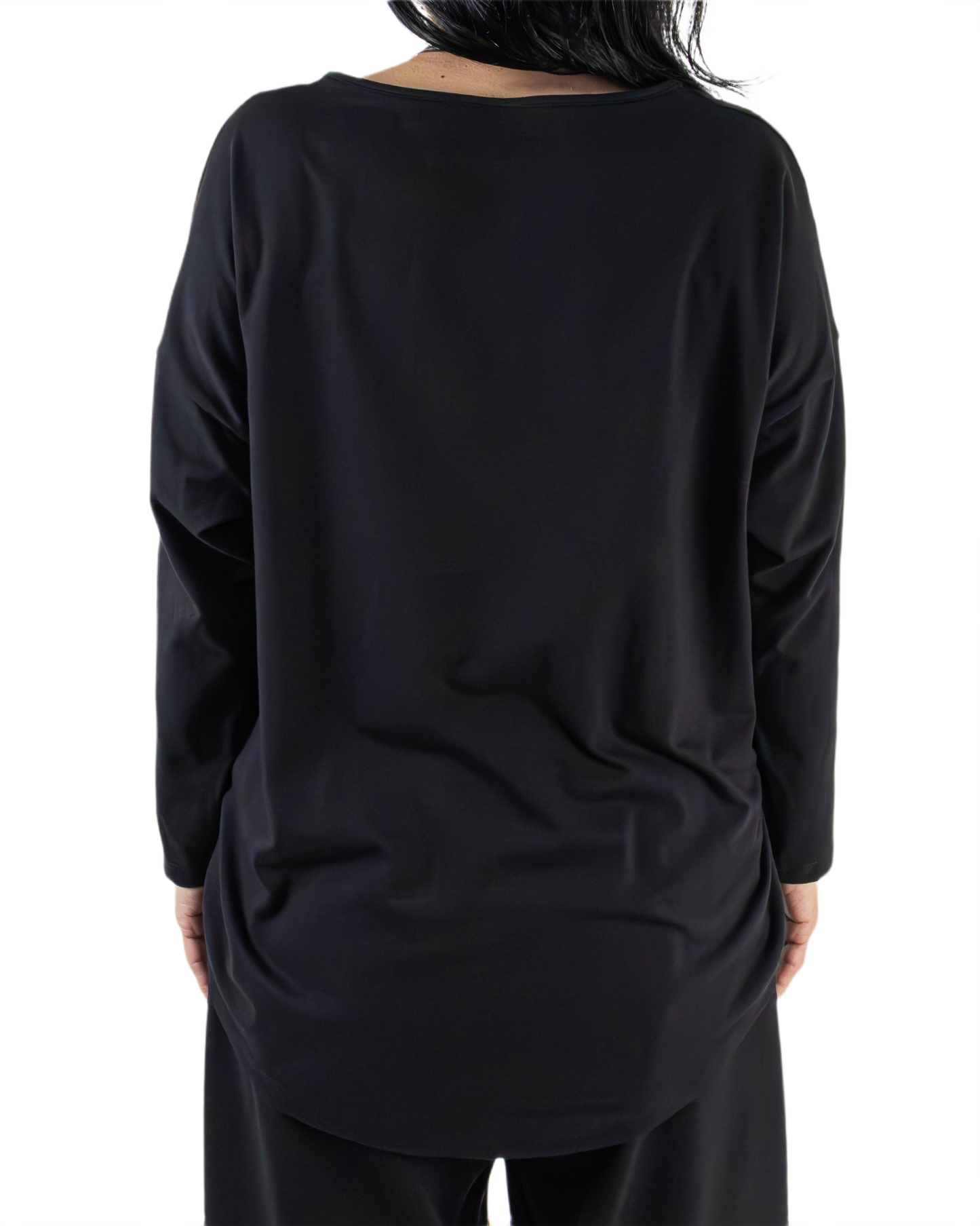 Bluză Neagră cu Șnur Lateral și Buzunar Texturat (S-XL)