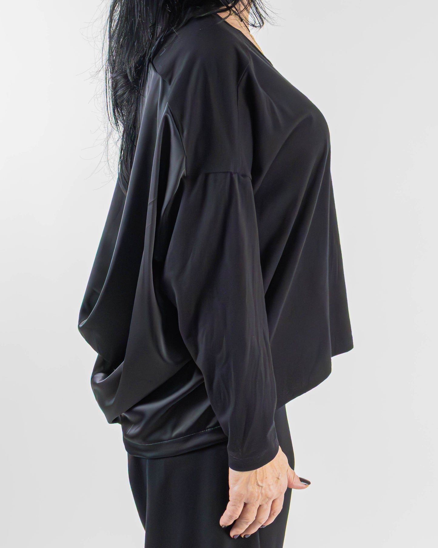Bluză Lejeră Hibridă cu Spate din Satin (S-XL)