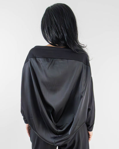 Bluză Lejeră Hibridă cu Spate din Satin (S-XL)