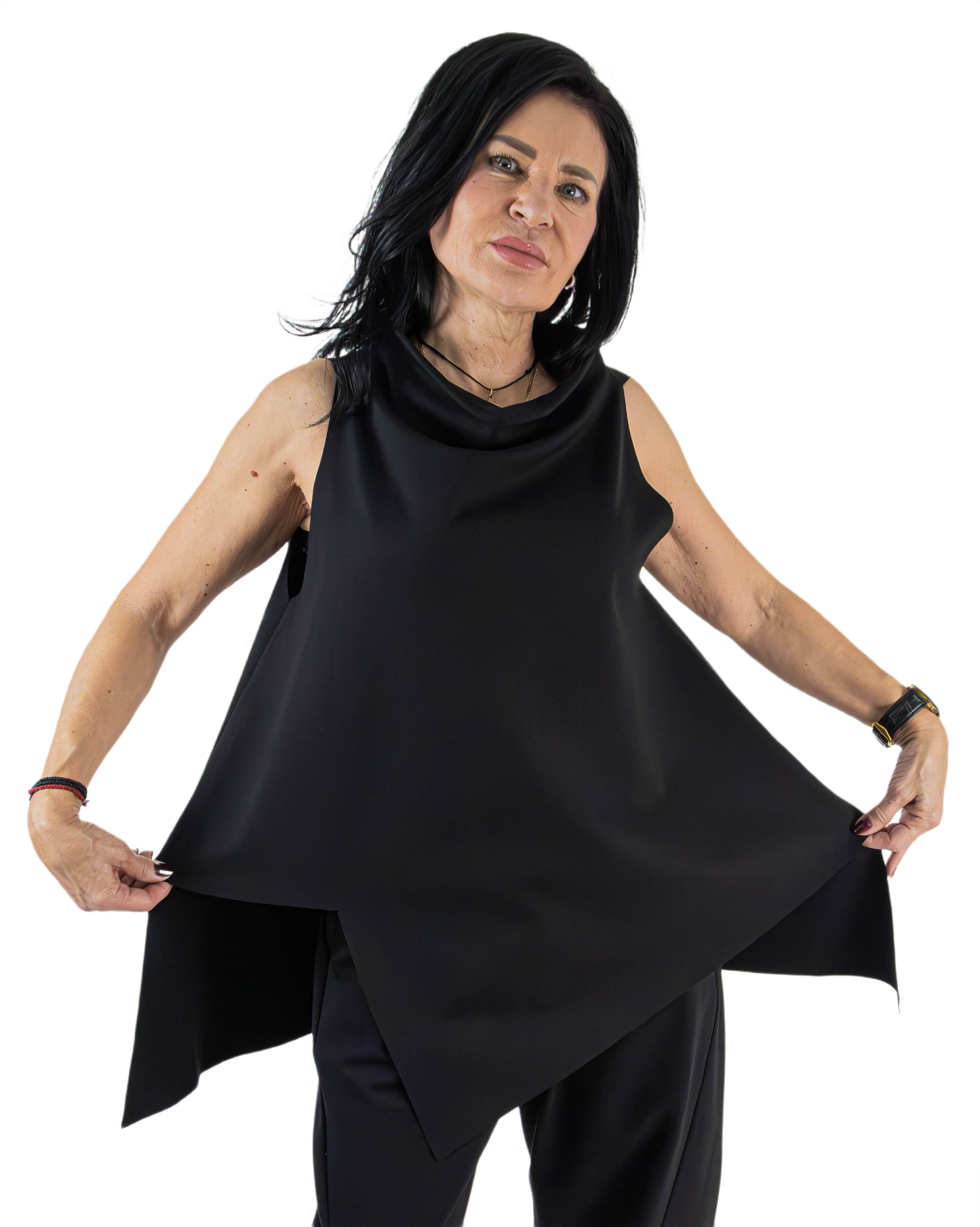 Capă Neagră Asimetrică (S-XL)