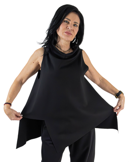 Capă Neagră Asimetrică (S-XL)
