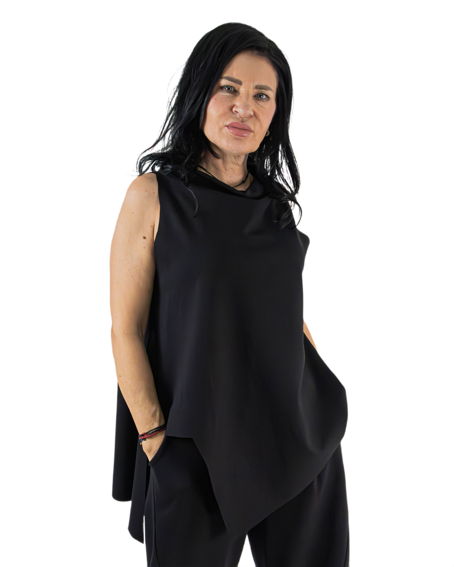 Capă Neagră Asimetrică (S-XL)