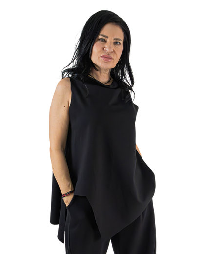 Capă Neagră Asimetrică (S-XL)