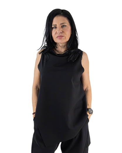 Capă Neagră Asimetrică (S-XL)