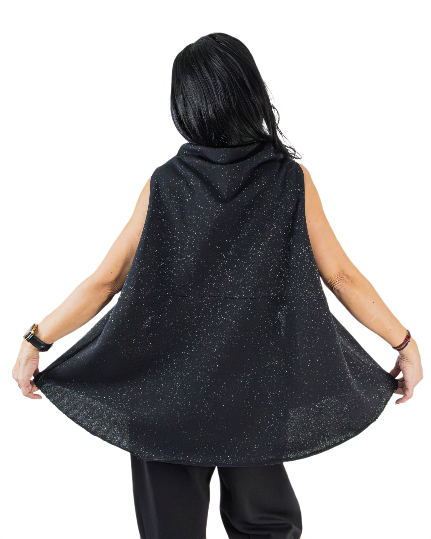 Capă Clasică din Lurex Sparkle Noir | Mărime Universală (S-XL) | Qarma