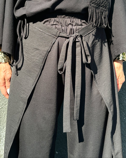 Pantaloni Wide-Leg Petrecuți cu Șnur (S-XL)
