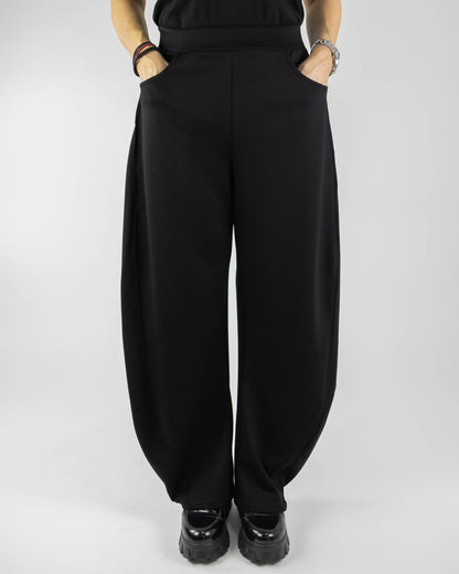 Pantaloni Balloon Wide-Leg din Jerse Elastic (S-XL)