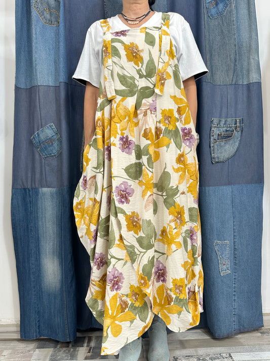 Sarafan Arhitectural cu Imprimeu Floral (S-XL)