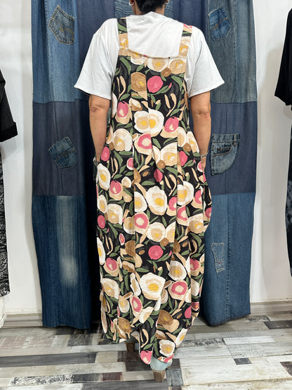 Sarafan Arhitectural cu Imprimeu Floral Culori Reci (S-XL)