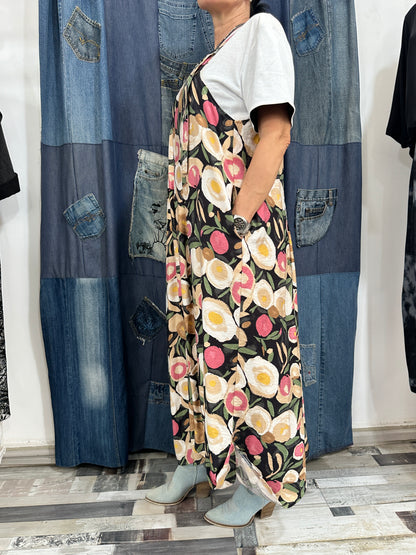 Sarafan Arhitectural cu Imprimeu Floral Culori Reci (S-XL)