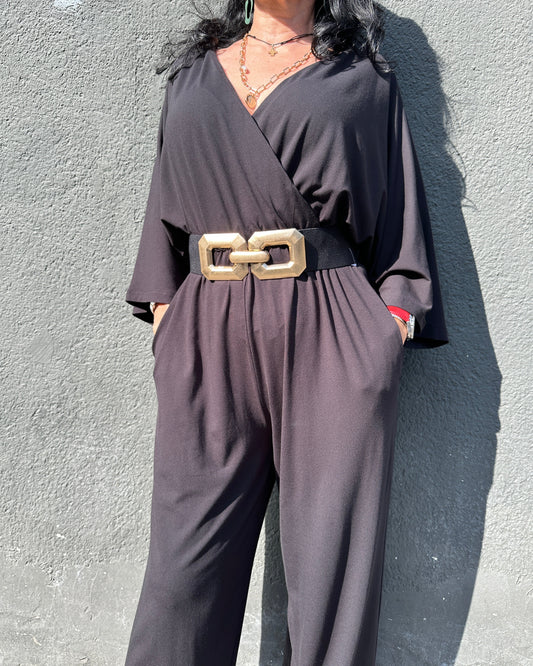 Salopetă Arhitecturală Fluidă cu Bust Parte Peste Parte (S-XL)