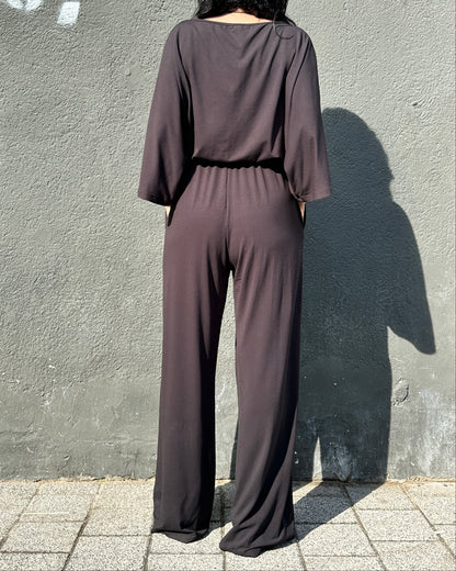 Salopetă Arhitecturală Fluidă cu Bust Parte Peste Parte (S-XL)
