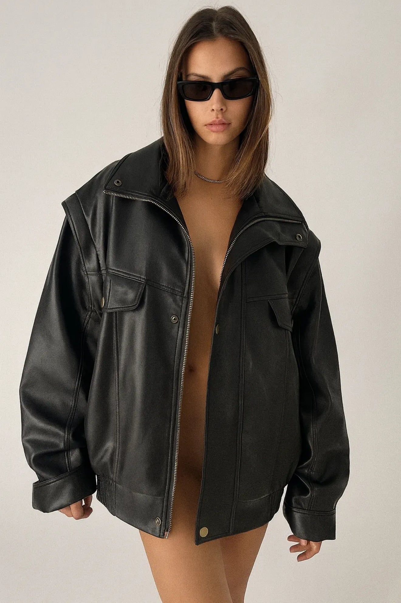 Geacă Bomber Oversized Neagră | Talie Unică | Qarma Selection