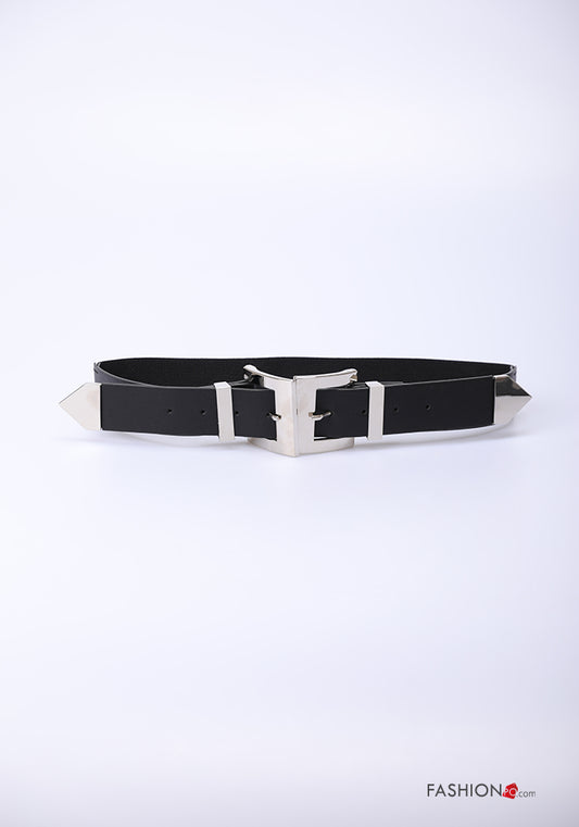 Curea statement cu insertii metalice si design geometric