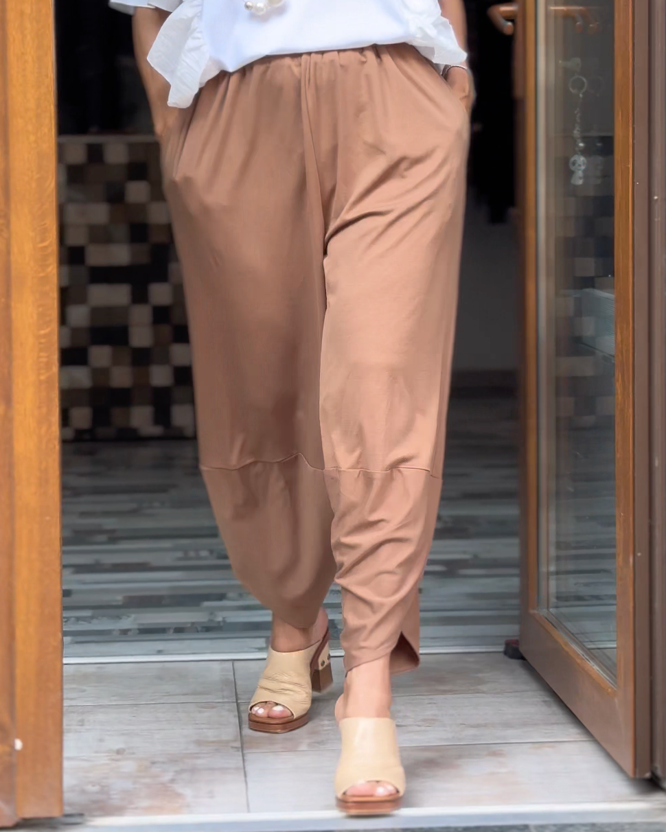 Pantaloni Arhitecturali Bej cu Croială Lalea (S-XL)