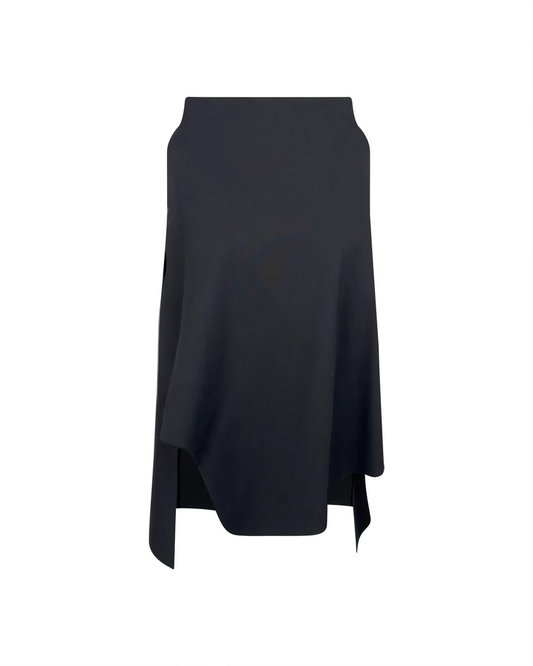 Capă Neagră Asimetrică Simplă | Talie Unică | Qarma