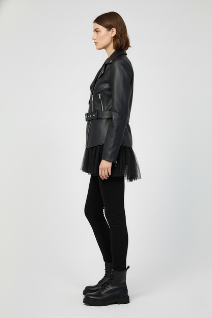 Jachetă Biker cu Tulle Punk (S-M-L)