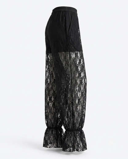 Pantaloni Arhitecturali din Dantelă cu Dublură Integrată (S-XL)
