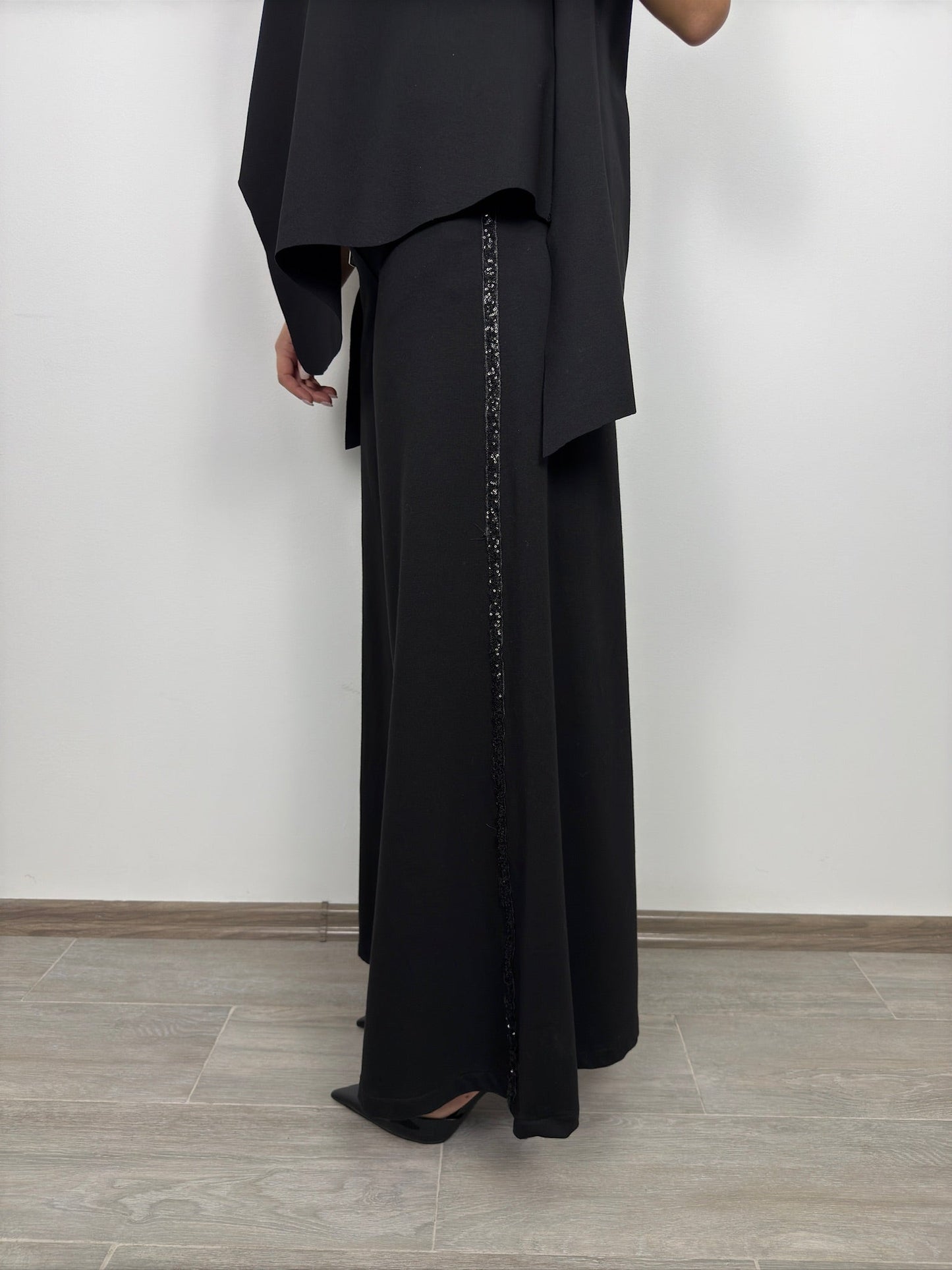 Pantaloni Largi Dama – Negru Profund, 3 variante