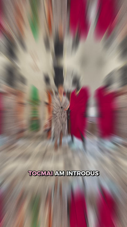 Rochie Arhitecturală cu Imprimeu Abstract și Detaliu Inel (S-XL)