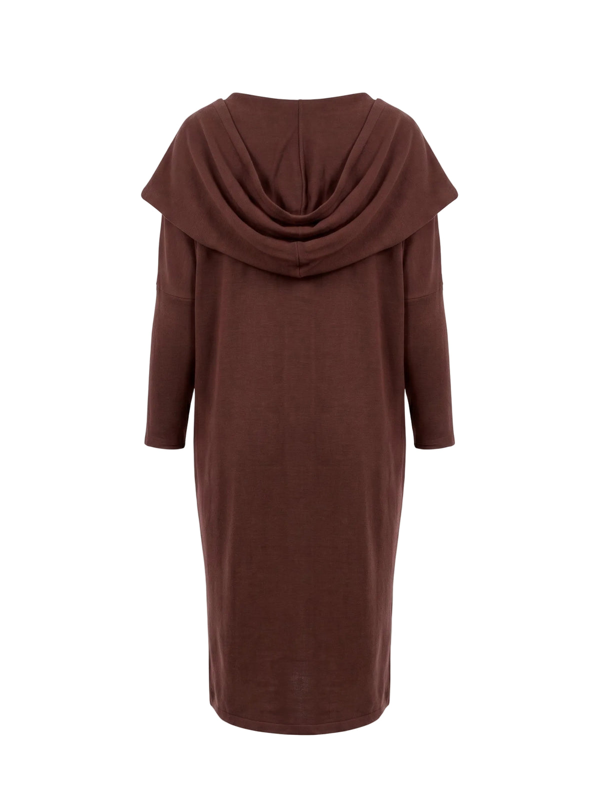 Rochie Midi Maro-Ciocolatiu cu Glugă Drapată | Mărime Universală (S-XL) | Qarma