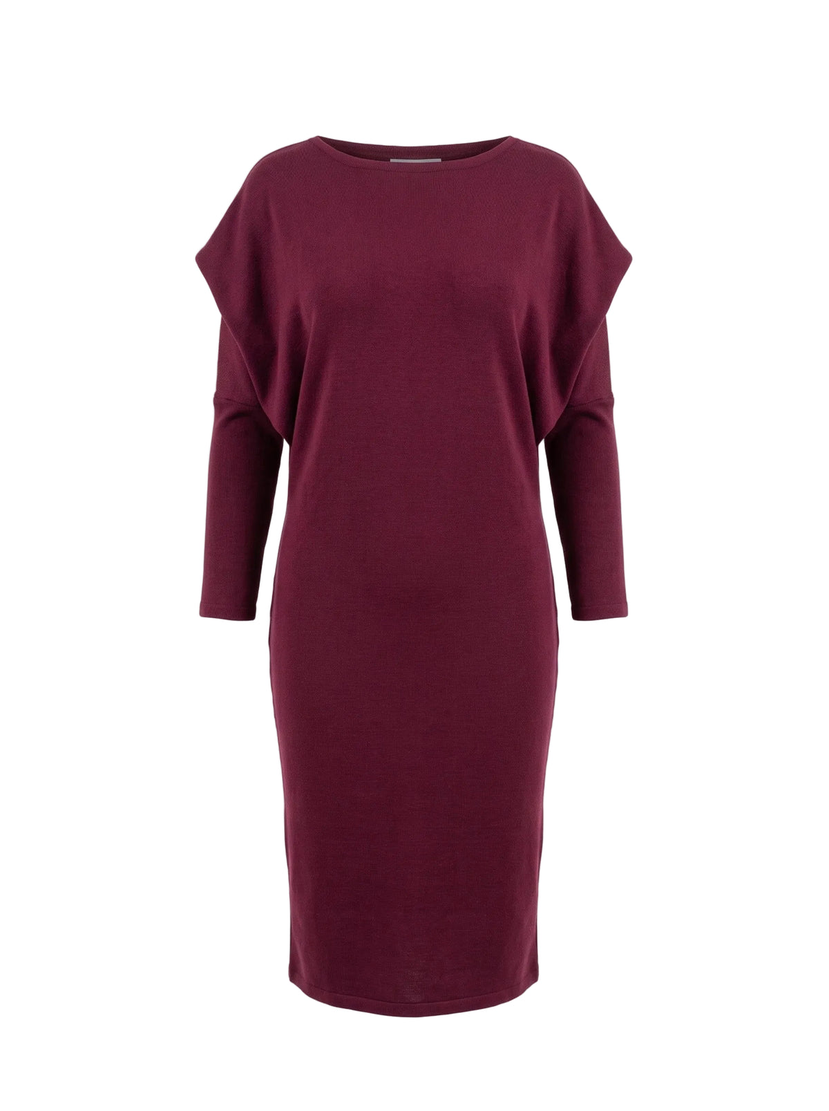 Rochie Vișinie Midi cu Glugă Drapată | Mărime Universală (S-XL) | Qarma